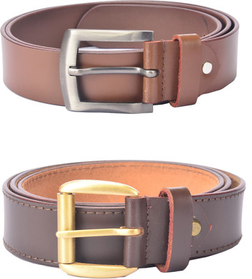 

Hidelink Men Formal Brown Genuine Leather Belt