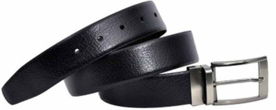 

National Leathers Men Formal Black Genuine Leather Reversible Belt