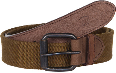 

Kaizu Men Casual Brown Canvas, Genuine Leather Belt, Olv