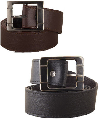 

Fastfox Men Casual, Formal, Party, Evening Black, Brown Synthetic Belt