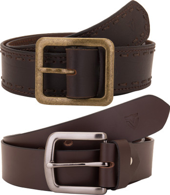 

Valbone Men Formal Brown Genuine Leather Belt