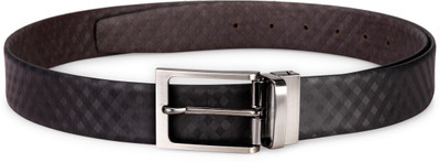 

Teakwood Men Casual Black Genuine Leather Reversible Belt