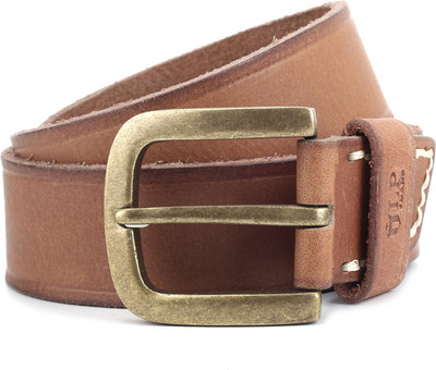 

Louis Philippe Men Tan Metal Belt, Light tan