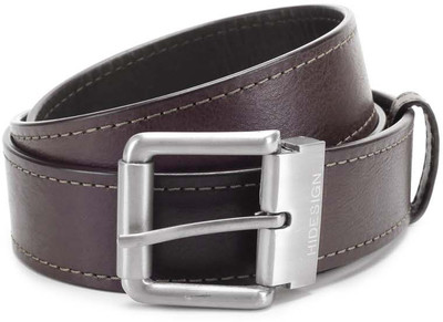 

Hidesign Men Brown, Black Genuine Leather, Metal Reversible Belt