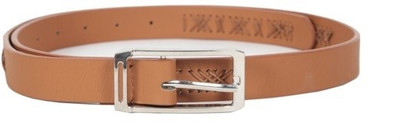 MTV Women Casual Tan Artificial Leather Belt