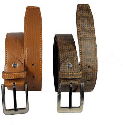 

SHAKS TRADERS Men Tan, Brown Genuine Leather Belt, Brown;tan