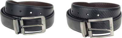 

Genious Men Formal, Casual Brown, Black Genuine Leather Reversible Belt, Brown-55