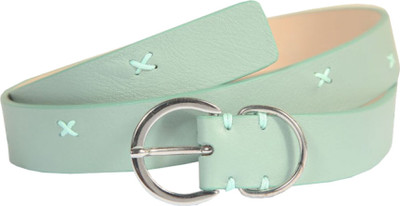 

French Connection Women Casual Blue Genuine Leather Belt, Pastel ocean