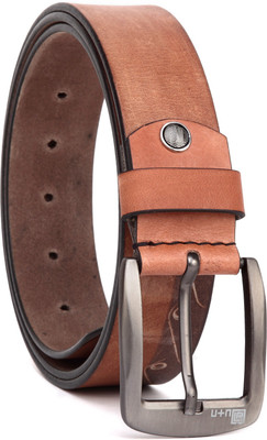 

U+N Men Casual Brown Genuine Leather Belt