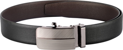 

Teakwood Men Casual Black Genuine Leather Reversible Belt