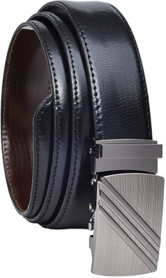 

Hawai Men Casual Black Genuine Leather Reversible Belt, Black-1