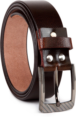 

U+N Men Casual Brown Genuine Leather Belt