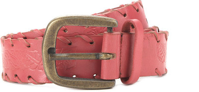 Pepe Jeans Women Pink Genuine Leather Belt, Coral