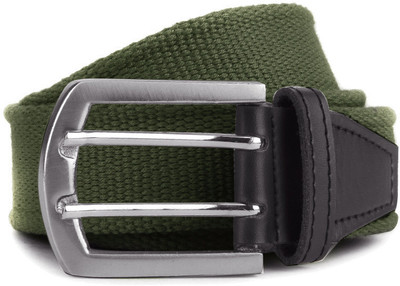 

Hidedge Men Green Canvas, Metal Belt, Olive