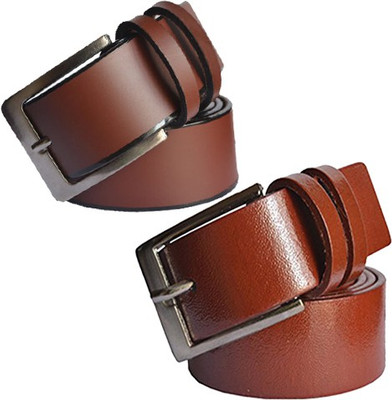 

Wholesome Deal Men Formal Multicolor Artificial Leather Belt, Tan and brown