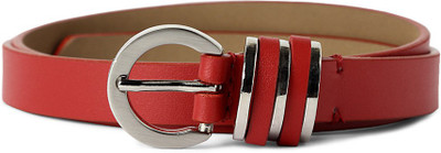 Van Heusen Women Red Artificial Leather Belt, Maroon