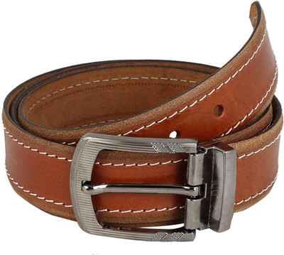 

The Blue Pink Men Casual Tan Genuine Leather Belt, Tan-08