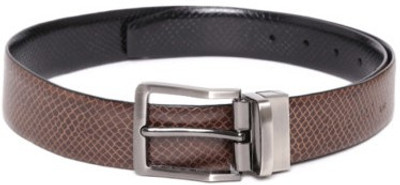 

John Players Men Genuine Leather Belt, Jet black