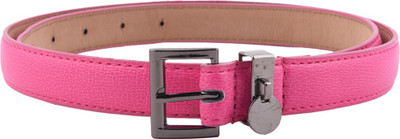 

Buckle Up Women Casual Pink Artificial Leather Belt