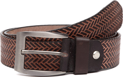

U+N Men Casual Brown Genuine Leather Belt