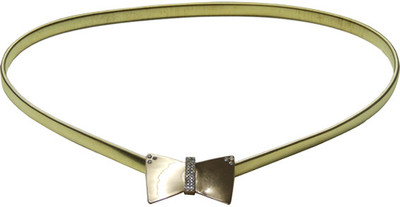 

Young & Forever Women Casual, Evening/Party, Formal, Semi-formal Gold Artificial Leather Belt, Gold bow stretch metal