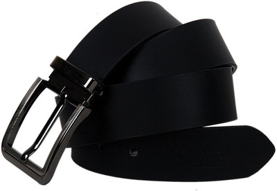 

LAER Men Black Genuine Leather Belt