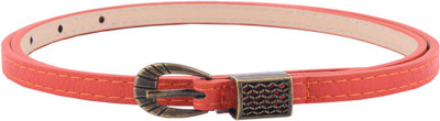 

Buckle Up Women Casual Orange Artificial Leather Belt