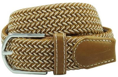 

The Tie Hub Men Casual Brown Synthetic Belt, Brown;white