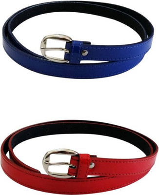

SUNRISE ENTERPRISES Girls Casual, Evening, Formal, Party Blue, Red Artificial Leather, Fabric Belt, Bluered04281