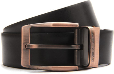 

Louis Philippe Men Black, Brown Genuine Leather Reversible Belt, Gris and tabacco