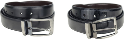 

Genious Men Formal, Casual Brown, Black Genuine Leather Reversible Belt, Brown-10