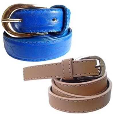 

Wholesome Deal Women Formal Multicolor Synthetic Belt, Brown and blue
