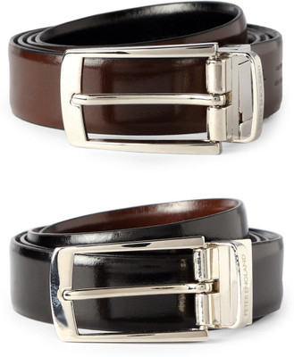 

Peter England Men Formal Brown Genuine Leather Reversible Belt