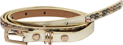 

Sri Women Casual, Party Gold Artificial Leather Belt, Golden
