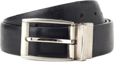 

Hidedge Men Brown, Black Metal Reversible Belt, Black and brown