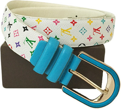 

Zaira Diamond Women White Genuine Leather Belt, Multi-color