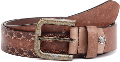 

U+N Men Casual Brown Genuine Leather Belt