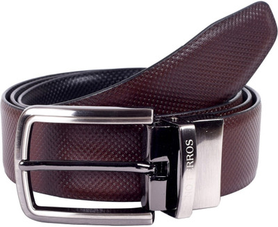 

Lino Perros Men Formal Black Genuine Leather Reversible Belt
