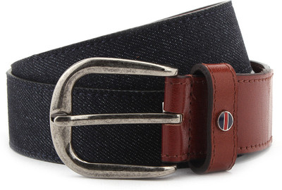 

Louis Philippe Men Tan, Blue Metal Belt