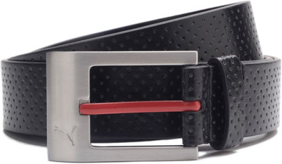 

Puma Men Black Belt, Black-puma red-brushed silver