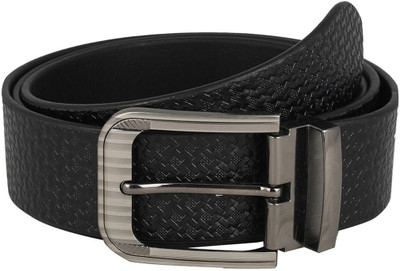 

The Blue Pink Men Casual Black Genuine Leather Belt, Black-01