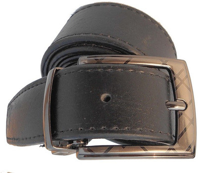 

P&E Men Formal Black Artificial Leather Belt