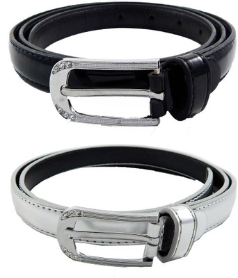 

Els Women Formal, Casual Black, Silver Synthetic Belt