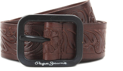 

Pepe Jeans Men Black Genuine Leather Belt, Brown