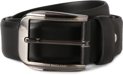 

Peter England Men Black Genuine Leather Belt