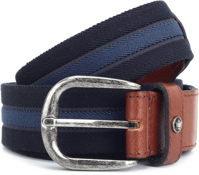 

Louis Philippe Men Blue, Brown Metal Belt, Black and navy