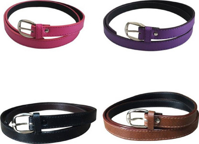 

SUNRISE ENTERPRISES Girls Casual, Evening, Formal, Party Pink, Purple, Black, Brown Artificial Leather, Fabric Belt, Pinkpurpleblackbrown04302