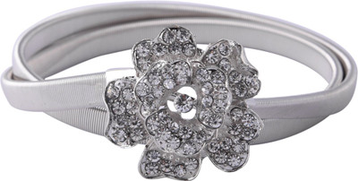 

Buckle Up Women Casual Silver Metal Belt