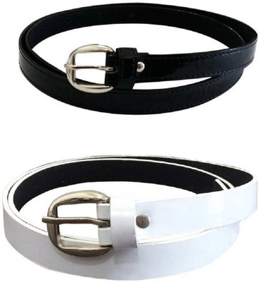 

SUNRISE ENTERPRISES Girls Casual, Evening, Formal, Party Black, White Artificial Leather, Fabric Belt, Blackwhite04320
