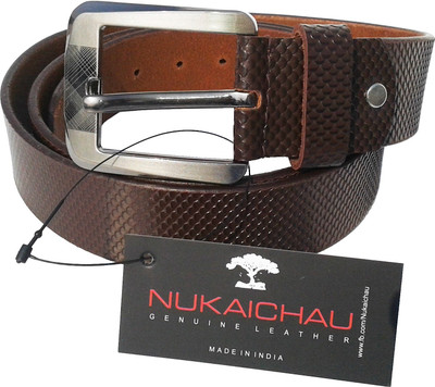 

NUKAICHAU Men Formal Brown Genuine Leather Belt, Brn b
